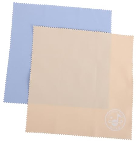 ERINGOGO Paños De Limpieza Suaves Para Instrumentos Musicales 2 Piezas (beige y Azul) Para Saxofón, Flauta, Guitarra y Violín Accesorios De Cuidado y Pulido Portátiles Para Pianos y Cuerdas