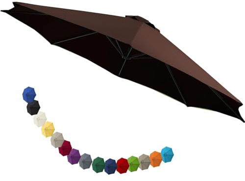 Copertura di Ricambio per Ombrellone, Telo di Ricambio per Ombrellone da Esterno con 6/8 Stecche, Impermeabile UV35+, Telo di Ricambio per Ombrellone(D13,8 ribs-3m(9.8ft))