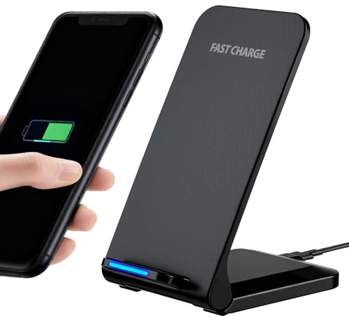 Chargeur Induction 15W Chargeur sans Fil Station Charge Rapide pour iPhone 17 16 Pro Max Plus 15 14 13 12 11, Galaxy S25 Ultra S24 FE S23 S22 S21 S20, Google Pixel 10 9 Pro 8 7 a 6XL