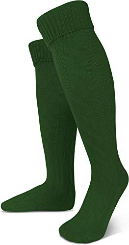 normani Oktoberfest Trachtenkniestrümpfe oder Trachtensocken mit Umschlag in verschiedenen Farben und Größen wählbar Farbe Jagdgrün extra lang Größe 43/46