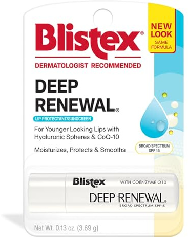 Blistex Deep Renewal Lip Protectant Sunscreen Balm, 0.13 Ounces (3.69g) (Pack of 4)