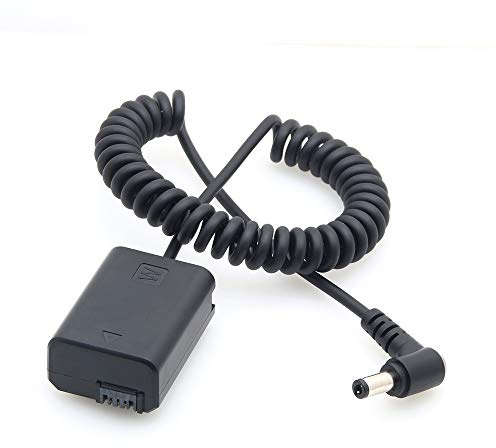 Fotga Extendable Power Cable Adapter for DC Connector to Decoded DC Coupler Dummy Battery NP-FW50 for Sony A7 A7R A7S II A5100 A6000 A6100 A6300 A6400 A6500 DSC-RX10 II III IV ZV-E10 Vlog Camera