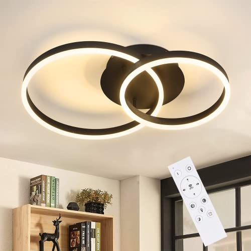 ZMH Deckenleuchte Schlafzimmer Deckenlampe LED Wohnzimmer dimmbar 59cm | 46W Schlafzimmerlampe mit Fernbedienung Modern Design Küchenlampe Deckenbeleuchtung Wohnzimerlampe aus Metall für Büro Küche