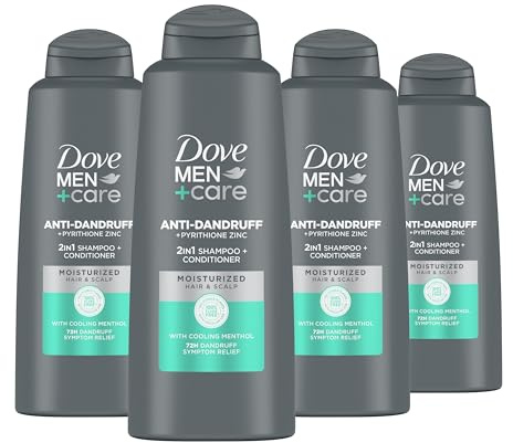 DOVE MEN + CARE 2 in 1 Shampoo and Conditioner Dandruff Defense 4 Count 20.4 oz