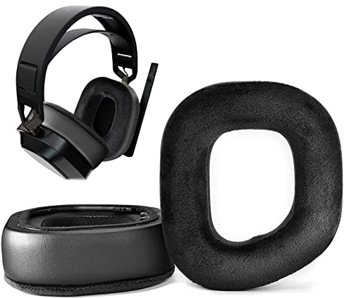 Almohadillas hs80 Almohadillas de oído Gruesas mejoradas, Corsair de Repuesto para Auriculares inalámbricos Corsair HS80 RGB (Cuero PU+Almohadillas de Terciopelo)