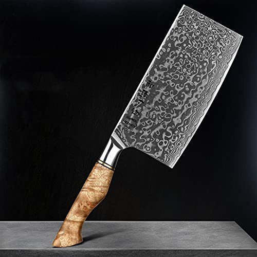 Coltello da 6,8 pollici Coltello a mannaia Real Layer Damasco Super Acciaio per carne Fish Cook Coltello Sharp Blade Bella regalo Coltello da cucina coltelli