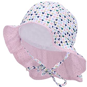 Sterntaler Unisex barn solhatt hjärtan barnhatt, vit, normal, Vit