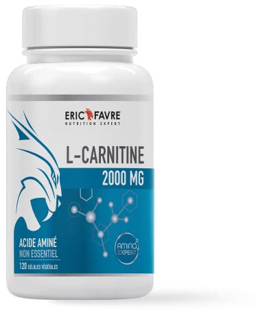 L-CARNITINE 2000mg - L Carnitine Acide Aminé Semi-Essentiel, Antioxydant, Energie, Aide à la Combustion des Tissus Adipeux - 120 Gélules - Eric Favre