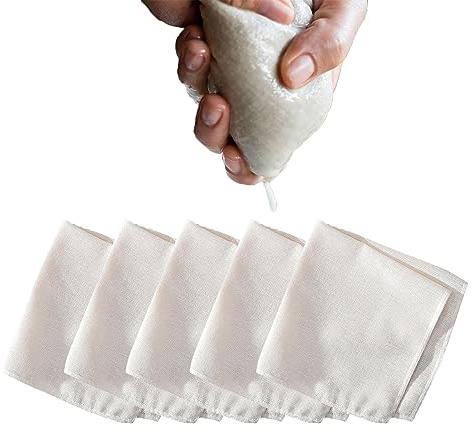 BNFGD 5Pcs Cheese Cloths for Straining,Muslin Cooking,Unbleached Pure Cotton Cloths,Reusable Muslin Cloth Straining, Fit Straining Fruit Milk Filter in Home (50x50cm), (GUOLVBSDJALFJDL)