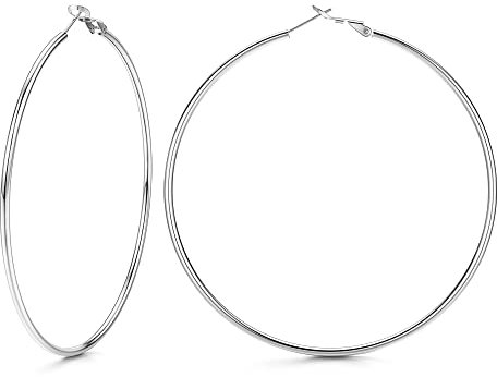 Chriscoco Creolen Silber 925 für Damen - Groß, Hypoallergen, Leicht - 60mm Ohrringe für Mädchen