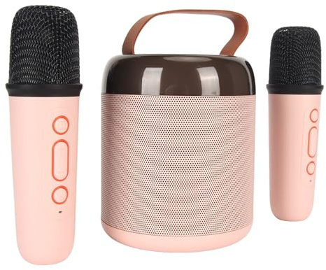 Karaoke Maschine, Tragbarer Stereo Bluetooth Karaoke Lautsprecher mit 2 Mikrofonen, RGB Licht Bluetooth Lautsprecher für Mädchen, Jungen, Geschenke, TV, Zuhause, Party, (P