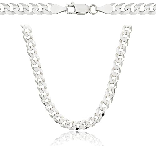 Amar Luxury ketten für herren silber 925, 60 cm kette herren - halskette herren, panzerkette herren 925 silber, königskette- herren schmuck, italienische Qualität, Breite 5 mm
