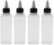 Tiardey Confezione da 4 Bottiglie da spremere da 100 ml, Dispenser per Olio da 3,4 Once con Tappi, Contenitore in plastica, Dispenser Trasparenti a Prova di perdite per Olio