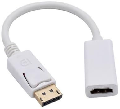 Visiodirect Adaptateur Display Port Mâle vers HDMI Femelle Câble Convertisseur Full HD Blanc