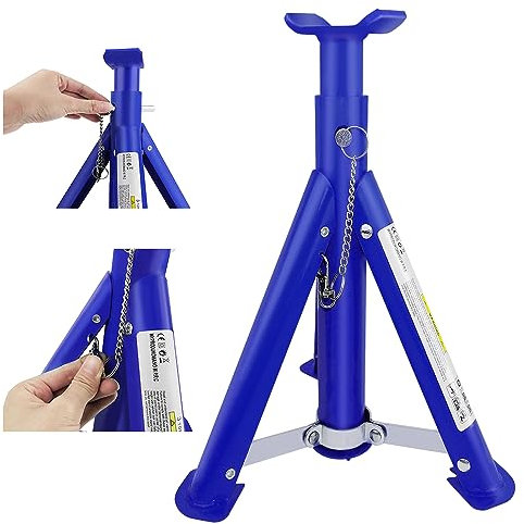 Hochleistungs-Unterstellböcke, zusammenklappbar, 3 Tonnen, Hebewerkzeug für PKW, Wohnwagen, Lieferwagen, Fahrzeuge, 2 Stück, zusammenklappbare Unterstellböcke, tragbar, hochklappbar, Rohrständer, ro