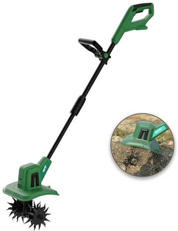 Mellif sladdlös jordkultivator för Makita 18 V batteri (inget batteri), elektrisk trädgårdsrorkult w/270 RPM, 48 stålpinnar, 22 cm bearbetningsbredd, 16 cm djup, bärbar roterande jordfräsverktyg