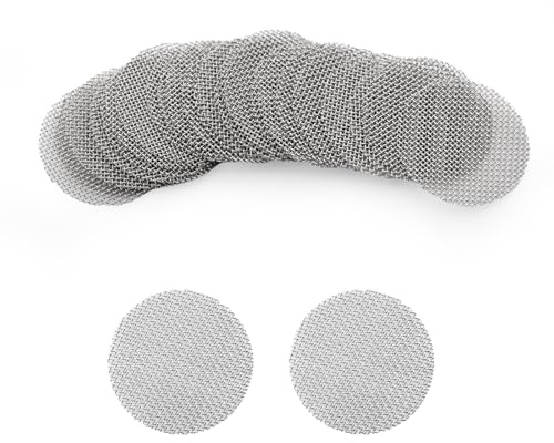 YCLFHOO Pipe Screens,50 Pcs Stainless Steel Pipe Gauze,15mm Smoking Pipe Screen Filters,Reusable Mesh Gauze Screens for Rig/Pipe/Bong Gauze Ash Catcher