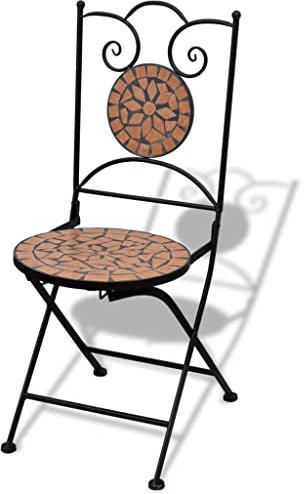 HETFTJN Camping Chair Campingstühle Lounge Sessel Outdoor Esszimmerstühle Modern - Bistrostühle 2 STK. Klappbar Keramik Terrakotta für Balcony Terrassen Outdoor Garden