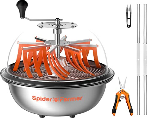 Spider Farmer Tagliapanca da 40,6 cm a macchina ritorto a ragno per boccioli e fiori con lame affilate in acciaio inossidabile e cesoie da potatura per giardinaggio