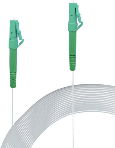 Elfcam® - 15m Câble Fibre Optique LC/APC à LC/APC Invisible/Transparent, Fibre Optique Monomode 125µm OS2, Gaine en Nylon Transparent, Invisible et Facile à Poser, 15 Mètres