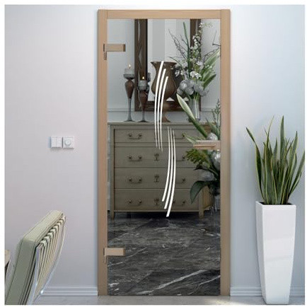 Glastür Aufkleber Tattoo Folie Glasdekor Fensterfolie Sichtschutz Wohnzimmer oder für alle Glasflächen Sichtschutzfolie für Glastüren und Badezimmer Duschwand GDT002 (120cm x 16cm)