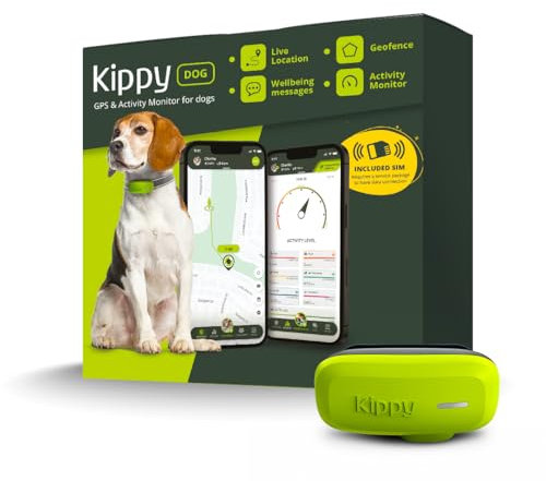 Kippy Dog | GPS for Dogs - Waterproof GPS Tracker for Dogs with Collar Attachment - Activity and Health Tracker for Your Dog, with Virtual Fence and Notifications - Green Color