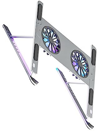 jojofuny Enfriador De Ventilador Portátil Soporte Ajustable Enfriador De Aire Iluminación Colorida Disipación De Calor