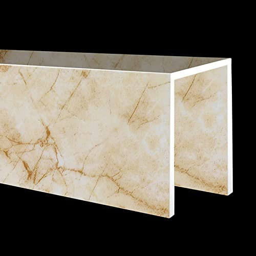 Cache-tuyaux muraux en PVC à motif marbre blanc de 25 cm de large pour cacher et cacher un système de grands panneaux dans la salle de bain, le balcon et les espaces intérieurs