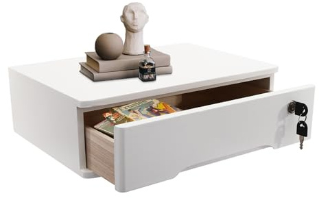 Scatola portaoggetti da scrivania con cassetto con serratura organizer per cassetti per forniture per ufficio bianche