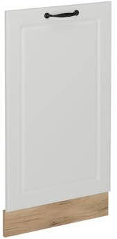Vicco Frontale lavastoviglie R-Line, Bianco country, 45 cm | Frontale in MDF · Senza piano di lavoro · Abbinato al frontale cucina · Maniglie in metallo · Facile integrazione