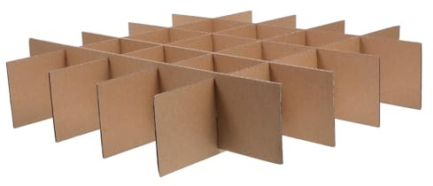 Glastrennwände für Umzugskartons 8 Stück Papier, Raster Design | 412x412mm, 80x80x80mm Fächer, Sichere Passform, Einfache Montage