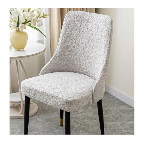 XGANGM Pack 4/2 Fundas para Sillas Elástica de Comedor con Reposabrazos Pequeños Respaldo Curva Fundas para Sillas de Cocina/Bar Comedor Silla Cubiertas con Brazos,Light Grey,4PCS