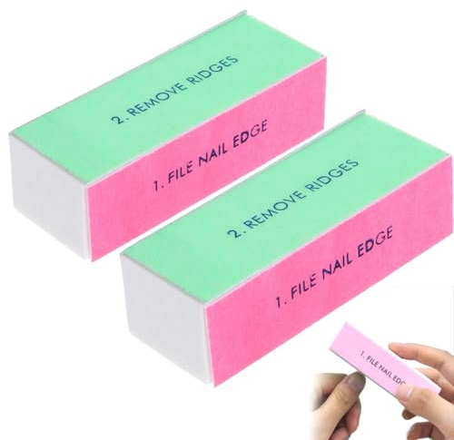 Lot de 2 tampons à ongles à quatre côtés - Blocs de polissage pour ongles - Bandes de polissage - Polisseuse - Lisse les buffs - Outils de manucure pour conseils à la main