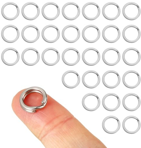 30uds Llavero de Acero Inoxidable, 11mm Plateados Anilla de Salto Dividida Accesorio para Etiquetas Identificación Perro para Hacer Manualidades Joyería y Organizar Llaves Coche