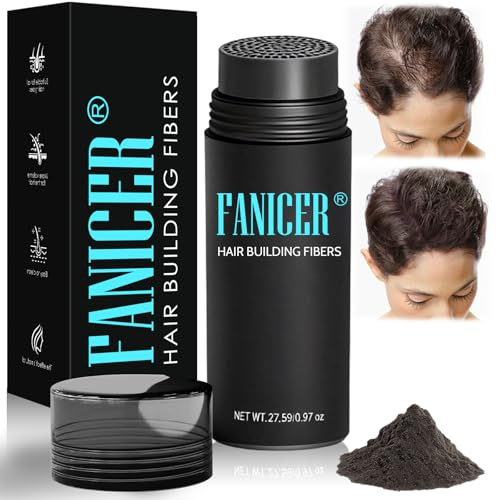 Uheltosly Polvere Fibre Per Capelli, Durabile Polvere Volumizzante Capelli Uomo e Donna, Copertura per capelli rare, Creare capellis soffici, Riempire i diradati (Castano Scuro)