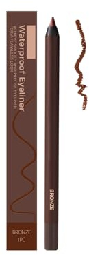 Delineador de ojos impermeable Duo Sharpenable, lápiz de cejas y delineador de ojos 2 en 1, larga duración y antimanchas, suave y fácil de colorear, alto rendimiento de color (Bronze)