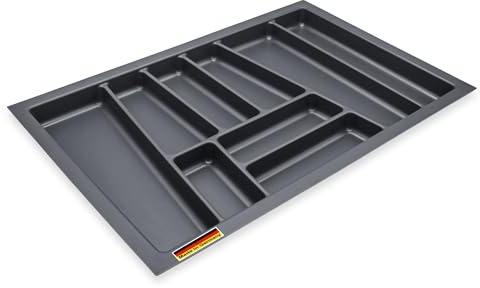 Spetebo Mehrzweck Besteckeinsatz Schiefergrau 74 x 48 cm | Kunststoff, Organizer, Made in Germany