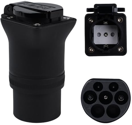 MotorMinds Adaptador de Tipo 2 a Schuko, Adaptador de Enchufe IEC 62196 (Tipo 2) de 3,5 kW y 220 V a Toma Schuko, Adaptador de Carga para vehículos eléctricos, Bicicletas eléctricas, Scooters