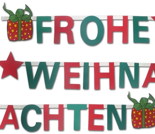 Unbekannt Buchstabengirlande Frohe Weihnachten, 280 x 15 cm