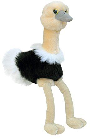 Aurora, 31191, Mini Flopsie Ozzi Strauß, 20cm, Plüschtier, schwarz/weiß