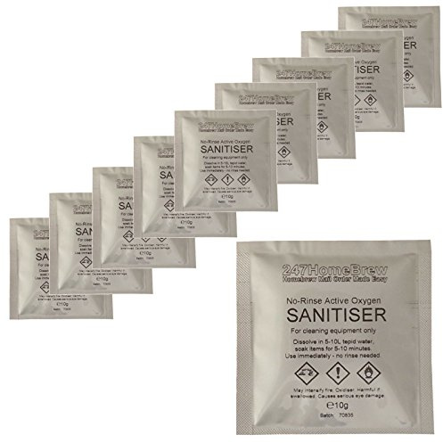 10x No-Rinse Steriliser 10g with Active Oxygen for Homebrew and Household sanitising