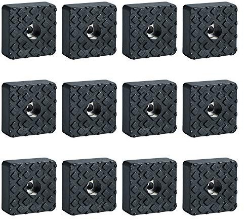 Sayayo Non-Slip Rubber Feet for Garden Furniture Chairs, Floor Protector Pads 30MM*30MM, 12 Pcs Black, EJD250B-12P