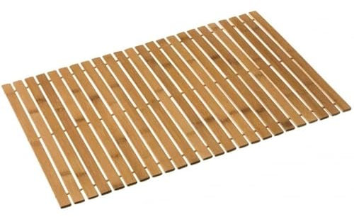 DAMDAM GO | Alfombra de Ducha Antideslizante de Láminas de Bambú Natural y Plegable para Ducha - 60x40cm