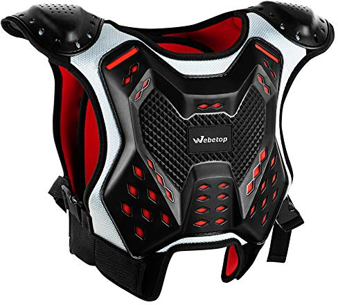 Webetop Youth ATV Chest Protector Motocross Armor Vest for Kids Dirt Bike Mountain Cycling M