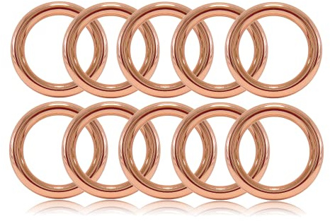 Ganzoo O-Ring 30 mm aus Druckguss, roségold, 10er Set, geschweißt, nichtrostend, 5 mm stark, Außen-Ø 40 mm Innen-Ø 31 mm, geeignet für DIY Hundeleinen und Hundehalsbänder, Paracord 550 Zubehör