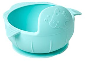 Rice Silikon babyskål med sugkopp barnskål ljusblå
