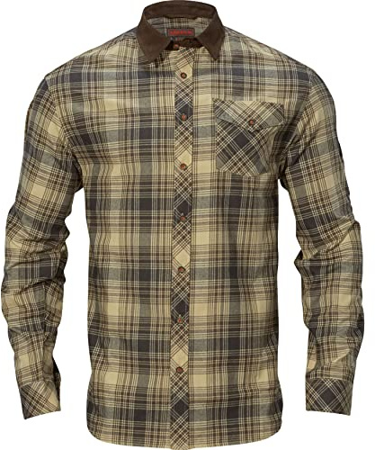 Härkila | Chemise Driven Hunt Flannel | Vêtements & Équipement de Chasse pour Professionnels | Design Scandinave Haut de Gamme Durable | Light Teak Check, XXL