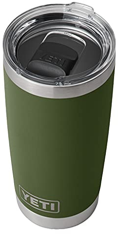 YETI Rambler Trinkbecher, Edelstahl, vakuumisoliert, mit MagSlider-Deckel, 590 ml, Highlands Olive