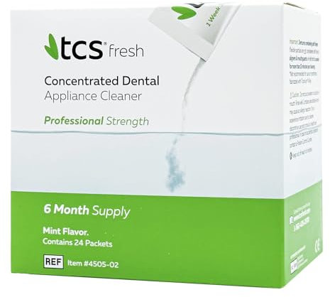 TCS FRESH Denture Cleaner - Detergente per protesi dentale mobile, bite ortodontici e paradenti sportivi
