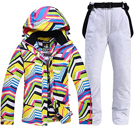 LITOSM Tute da Neve Donne Vestiti da Neve Attraversando Ski Snowboard Set Snowboard Set di Snowboard Impermeabile Giacca Costume da Esterno Impermeabile + Cinturino Tuta da Sci Completa
